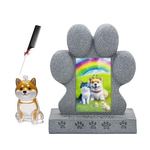 ZaiZaiSMao Grabstein Hund und Hundehaar-Sammler, Erinnerung Hund Trauer mit Fotorahmen-Einschub und Tierhaarsammler Gedenktafel Katze Erinnerung an verstorbene Haustiere ZaiZaiSMao Grabstein Hund und Hundehaar-Sammler, Erinnerung Hund Trauer mit Fotorahmen-Einschub und Tierhaarsammler Gedenktafel Katze Erinnerung an verstorbene Haustiere von ZaiZaiSMao