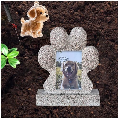 ZaiZaiSMao Grabstein Hund und Tierhaar Erinnerung, Gedenktafel Katze mit Fotorahmen-Einschub und Tierhaarsammler Grabschmuck Hund für Tiere Grab Erinnerung,Gold-B ZaiZaiSMao Grabstein Hund und Tierhaar Erinnerung, Gedenktafel Katze mit Fotorahmen-Einschub und Tierhaarsammler Grabschmuck Hund für Tiere Grab Erinnerung,Gold-B von ZaiZaiSMao