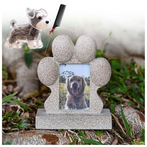 ZaiZaiSMao Grabstein Hund und Tierhaar Erinnerung, Gedenktafel Katze mit Fotorahmen-Einschub und Tierhaarsammler Grabschmuck Hund für Tiere Grab Erinnerung,Gold-C ZaiZaiSMao Grabstein Hund und Tierhaar Erinnerung, Gedenktafel Katze mit Fotorahmen-Einschub und Tierhaarsammler Grabschmuck Hund für Tiere Grab Erinnerung,Gold-C von ZaiZaiSMao