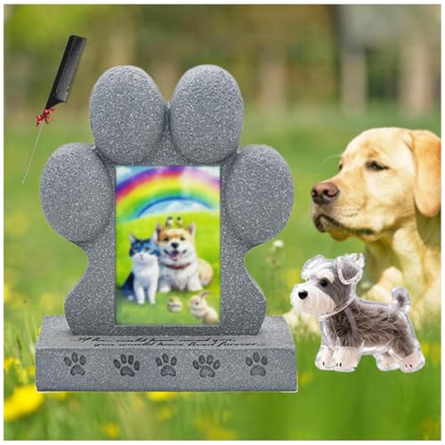 ZaiZaiSMao Grabstein Hund und Tierhaar Erinnerung, Grabstein Katze mit Tierhaarsammler und Fotodisplay Grabstein Für Katzen Erinnerung an verstorbene Haustiere von ZaiZaiSMao
