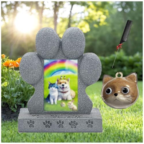 ZaiZaiSMao Grabstein Katze und Tierhaar Erinnerung, Andenken Katze mit Tierhaarsammler und Fotodisplay Grabstein Katze für Tierbesitzer,Silver-D ZaiZaiSMao Grabstein Katze und Tierhaar Erinnerung, Andenken Katze mit Tierhaarsammler und Fotodisplay Grabstein Katze für Tierbesitzer,Silver-D von ZaiZaiSMao