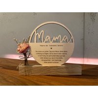 Muttertag Geschenk Für Mama Und Oma I Holzscheibe Mit Trockenblumen | Danke Alles Geburtstagsgeschenk |Uroma Zu von ZaibertCreativStudio