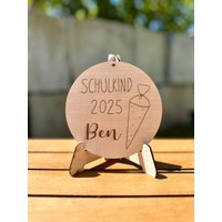 Personalisierte Holzanhänger - Schultütenanhänger Mit Namen Zur Einschulung 2025 Zuckertüte Schultüte von ZaibertCreativStudio