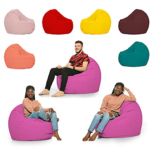 ZainBag,de sitzkissen Outdoor sitzkissen Kinder sitzsack XL 110cm Durchmesser Sessel XXL sitzsack sitzsack XXL flauschig XXL Kissen riesen sitzsack 145cm Durchmesser (Rosa, 110cm Durchmesser) von ZainBag.de