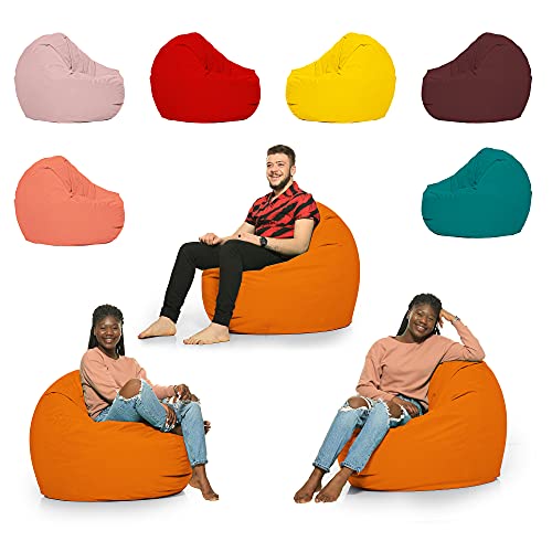 ZainBag,de sitzkissen Outdoor sitzkissen kinderXL 110cm Durchmesser Sessel XXL flauschig XXL Kissen riesen sitzsack 145cm Durchmesser (Orange, 145cm Durchmesser) von ZainBag.de