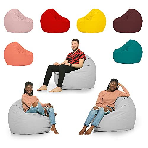 ZainBag.de - Sitzkissen 2-in-1 -Sitzsäcke für Erwachsene & Kinder – Wasserfest - Hochwertige EPS Perlen - Indoor & Outdoor - Beanbag (Weiß, 110cm Durchmesser) von ZainBag.de