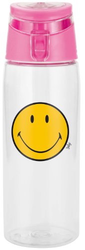 Zak Designs SMILEY Trinkflasche, transparent/ fuchsia, 75 cl von Zak Designs