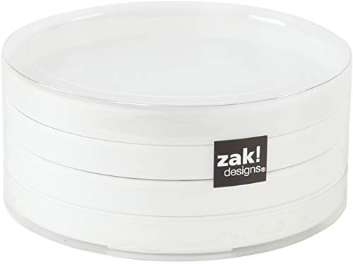 Zak!Designs Untersetzer Set, Melamin, Weiß, 10 cm von Zak Designs