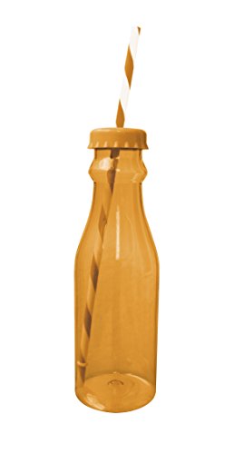 zak! Sodaflasche mit Strohhalm 700ml in orange/weiß, Tritan, Polypropylen, 45x20x15 cm von Zak Designs