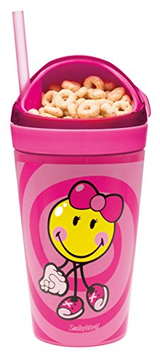 zak! Snack-/Trinkbecher Smiley-Junior in rosa, Polypropylen, 9 x 9 x 18 cm von Zak Designs