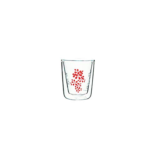 zak Lily Doppelwand Glas 7,5 cl, rot/Weiss von Zak Designs