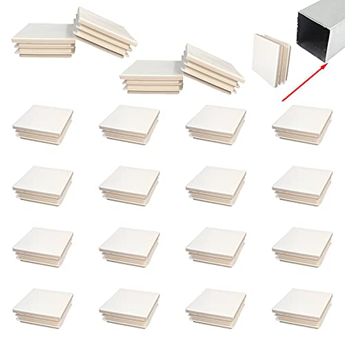 Zaky 15 Stück Lamellenstopfen für Vierkantrohre 40 x 40 mm Weiß Quadratstopfen für Quadratrohr Vierkantrohr Kunststoff Fußkappen von Zaky