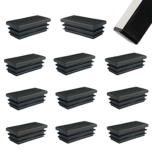 Zaky 18 Stück Lamellenstopfen für Rechteckrohre 60 x 40 mm Vierkantrohr schwarz Kunststoffverbinder von Zaky