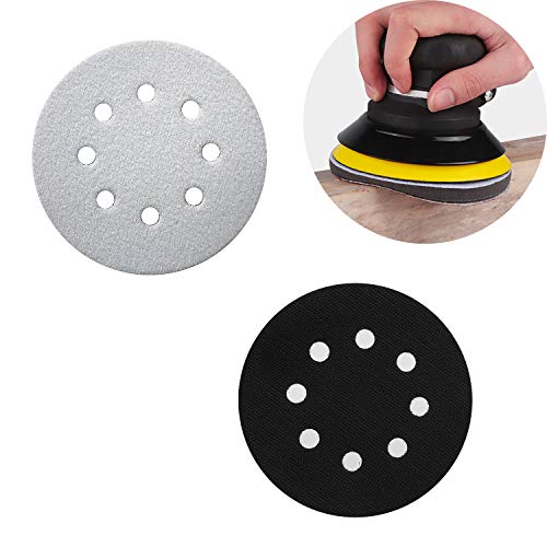 Zaky 5-Zoll-Schleifen Soft Pad 8 Löcher Weiches Schwamm Buffer Pad Interface Kissen Pad für pneumatische und elektrische selbstreinigende Poliermaschinen und Schleifmaschinen（125mm） von Zaky