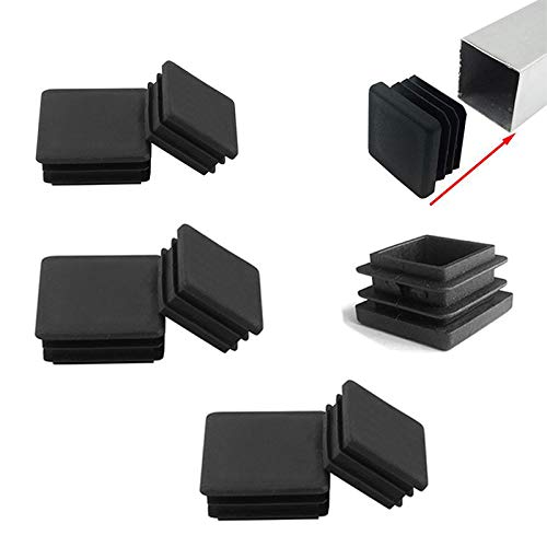 Zaky 6 Stück Lamellenstopfen für Vierkantrohre 75x75 mm Rohrstopfen Fußkappen schwarz aus Kunststoff Formrohr-Stopfen quadratisch von Zaky