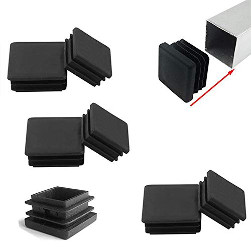 Zaky 6 Stück Lamellenstopfen für Vierkantrohre 80x80 mm Rohrstopfen Fußkappen schwarz aus Kunststoff Formrohr-Stopfen quadratisch von Zaky