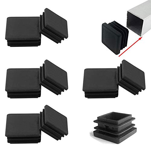 Zaky 9 Stück Lamellenstopfen für Vierkantrohre 70x70 mm Rohrstopfen Fußkappen schwarz aus Kunststoff Formrohr-Stopfen quadratisch von Zaky