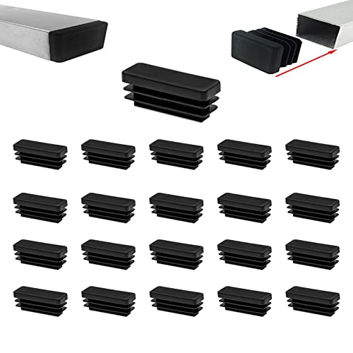 Zaky Rechteckiger Rohrstopfen 30 x 10 mm Schwarzer Kunststoff-Rechteckstopfen Rohrpfosten-Endkappe für Square Furniture Foot Stopper 30 Stück von Zaky