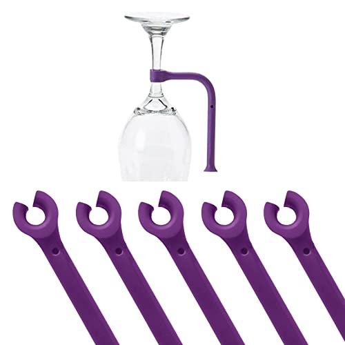 Zaky Weinglas Stielhalter für Geschirrspüler Aufsatz Küche Gadget Silikon Geschirrspüler Safe Aufsatz (Purple/10 Stück) von Zaky