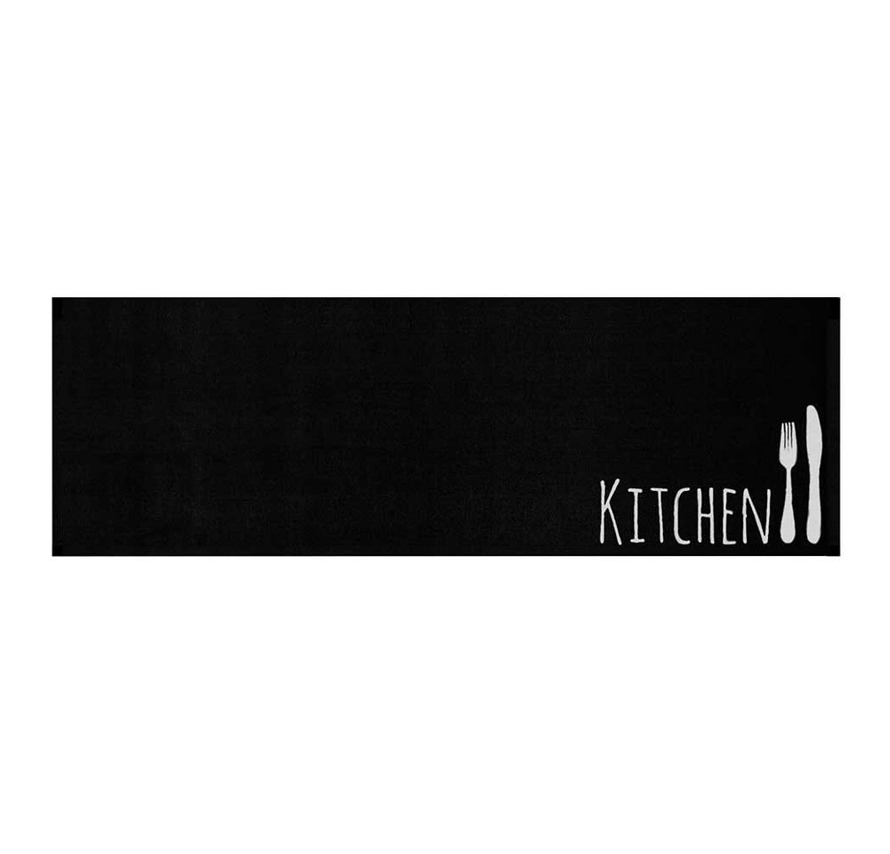 Läufer Küchenläufer Kitchen Cutlery Schwarz, Zala Living, rechteckig, Höhe: 5 mm von Zala Living