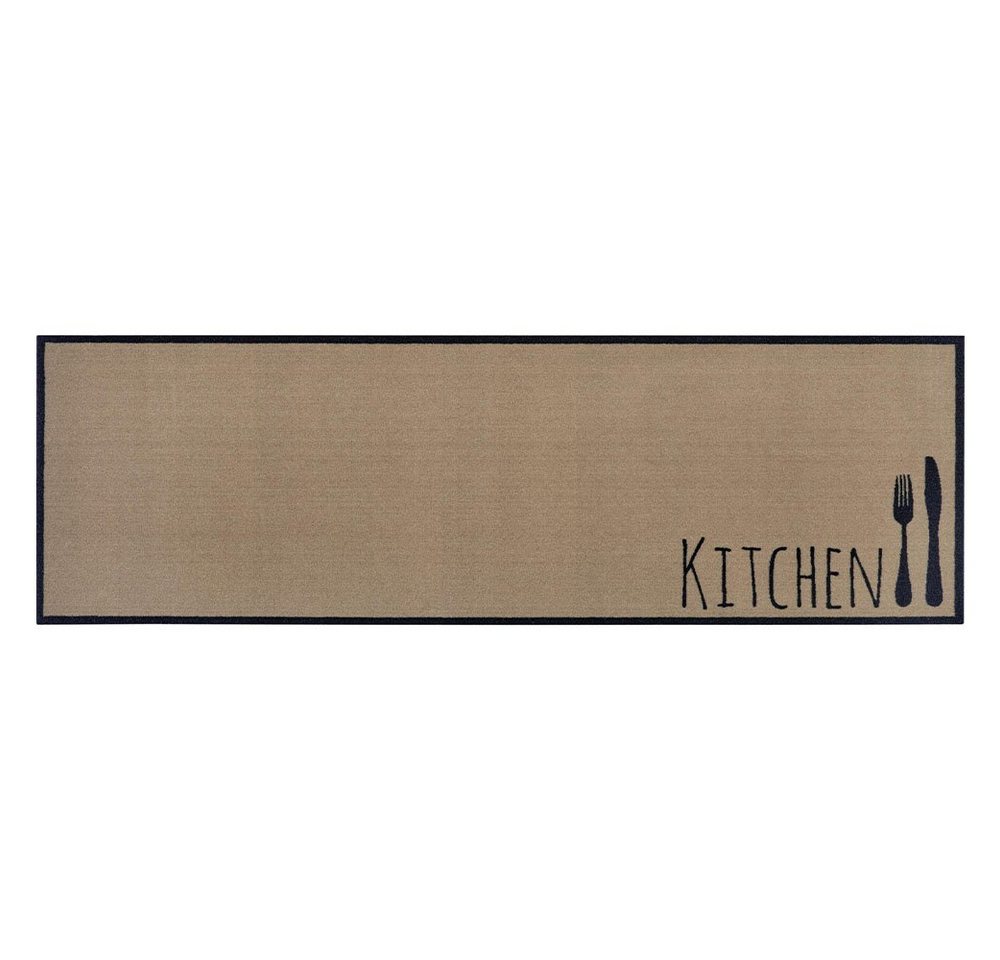 Läufer Waschbarer Küchenläufer Kitchen Cutlery Braun, Zala Living, rechteckig, Höhe: 5 mm von Zala Living