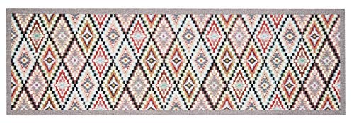 Zala Living Cook & Clean Läufer – rutschfest Teppichläufer Flachgewebe Kurzflor Teppich Küchenteppich Waschbar Küchenläufer Navajo für Flur, Küche, Wohnzimmer – Bunt, 45x140cm von Zala Living