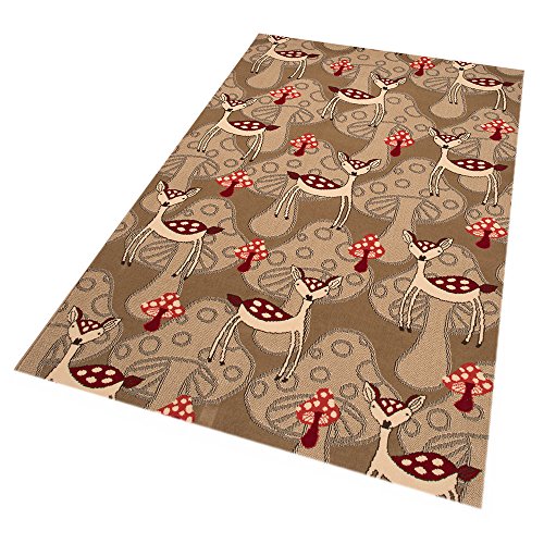 Zala Living Deer Design Velours Kinderteppich, Popypropylen, Braun/Rot, 200 x 140 x 0,9 cm Zala Living Deer Design Velours Kinderteppich, Popypropylen, Braun/Rot, 200 x 140 x 0,9 cm von Zala Living