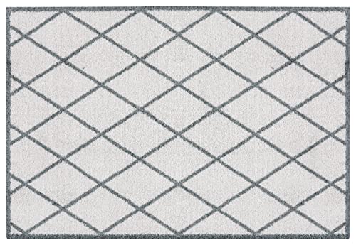 Zala Living Home Fußmatte für Innen und Außen 50x70cm – Fussmatte Schmutzfangmatte Modernes-Design Türmatte Waschbar & Wetterfest, rutschfest für Eingangsbereich & Außenbereich – Scale Grau von Zala Living