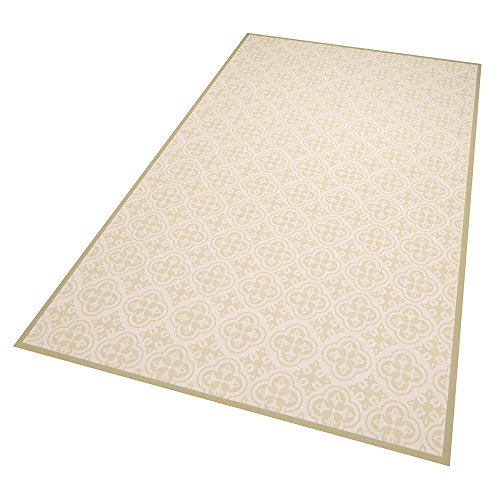 Zala Living Joelle Vinylmatte, Vinyl, Grün/Creme Strukturiert, 65 x 100 x 0,02 cm von Zala Living