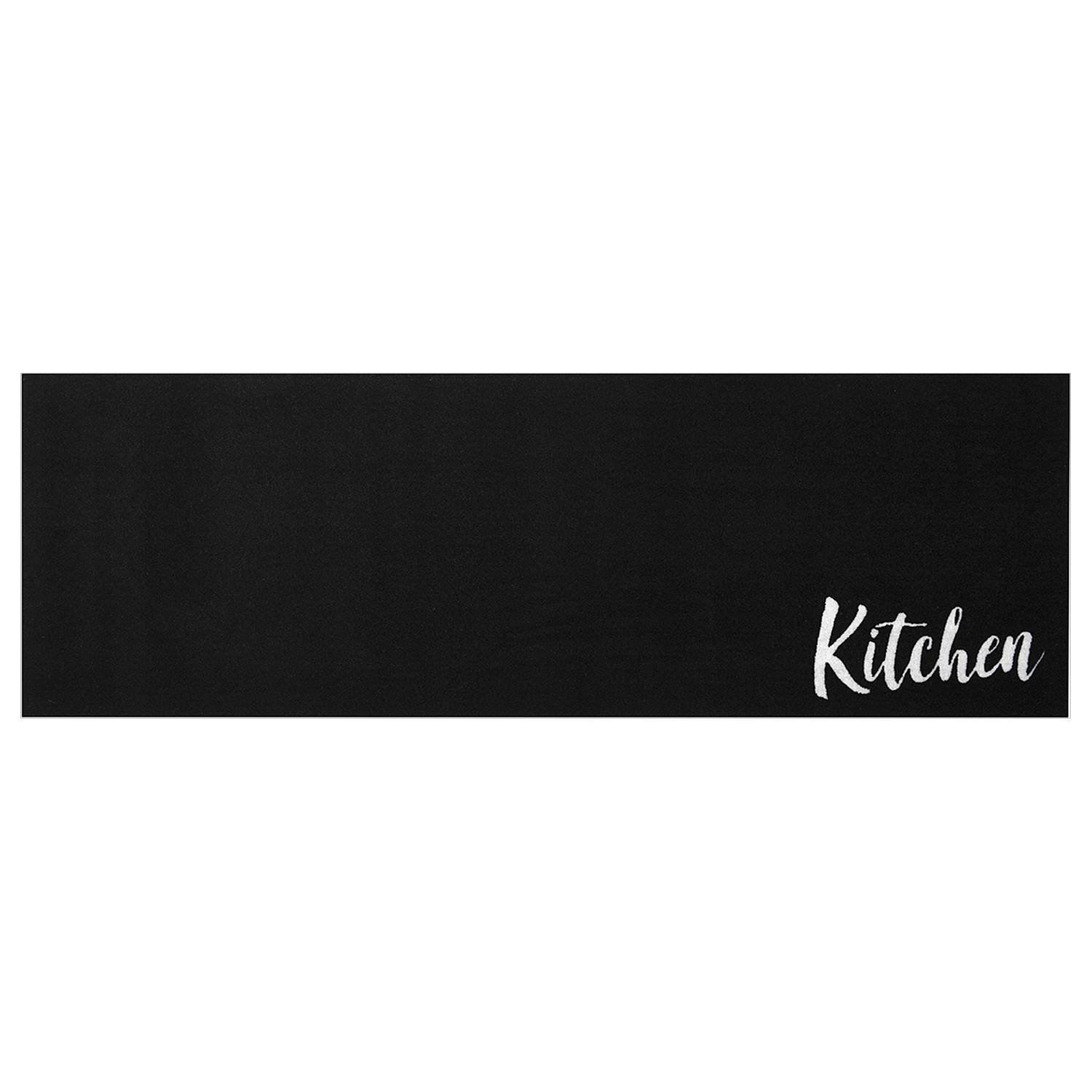 Zala Living Küchenläufer Simple Kitchen Schwarz/Weiß mit Text 50x150 cm (BxT) Webstoff Rechteckig von Zala Living