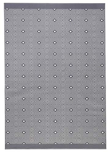 Zala Living Kurzflor Velours Teppich Quadrangle Grau Creme, 140x200 cm von Zala Living