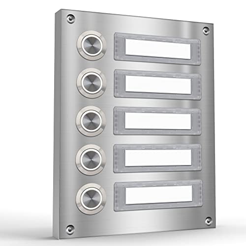 Aufputz Türklingel in 5 Farbtönen Aufputzklingel Mehrfamilien Klingeltableau Mehrfamilienhaus (5-Familien) von Zalafino