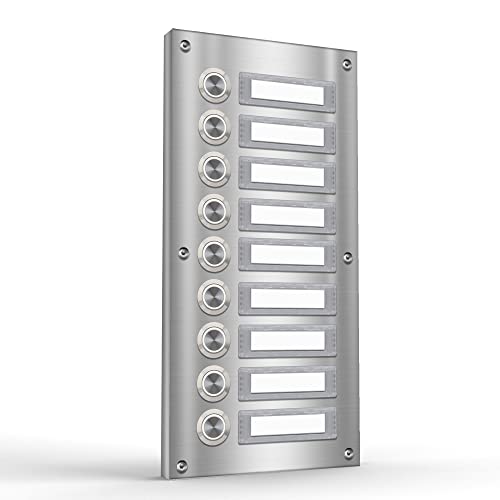 Aufputz Türklingel Edelstahl Aufputzklingel Mehrfamilien Klingeltableau Mehrfamilienhaus (9-Familien) von Zalafino