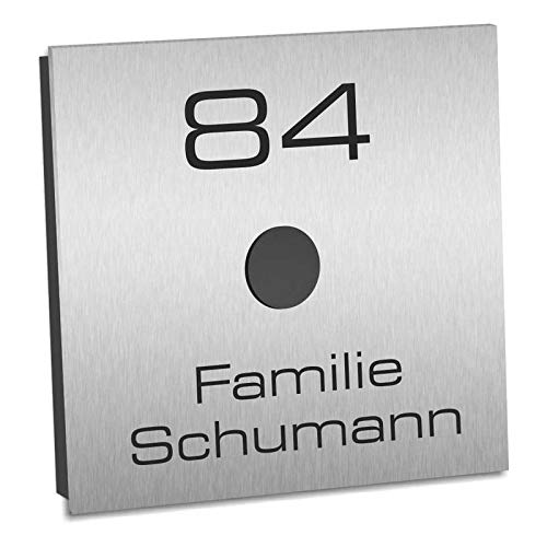 Funk Türklingel Edelstahl SUPER FLACH 120x120x8mm Funk Haustürklingel mit 400m Reichweite und 52 Türklingel Melodien von Zalafino