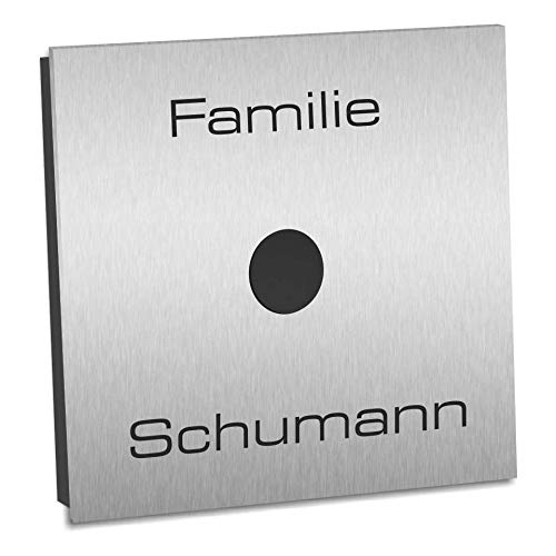 Funkklingel Haustüre Edelstahl SUPER FLACH 120x120x8mm Funk Haustürklingel mit 400m Reichweite und 52 Türklingel Melodien von Zalafino
