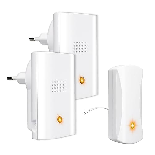 Türklingel Weiterleitung System HM.70861.W1 – Klingelton per Funk übertragen – Komplett-Set mit 2 Empfängern – Reichweite bis 100 m von Zalafino