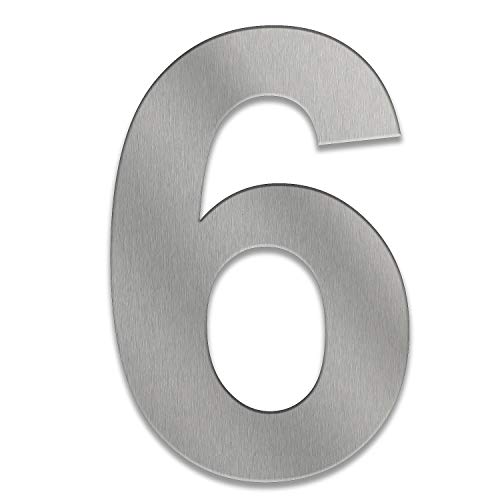 ZALAFINO Hausnummer aus Edelstahl 0-9 und a-f - Größe konfigurierbar (70 cm, 6) von Zalafino