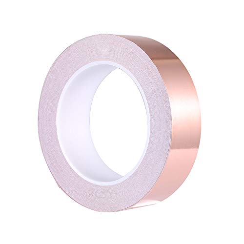 Zalava 30mm X 25M Kupferband Kupferfolienband EMI Kapton Tape Abschirmband Kupferfolie Kupferband Selbstklebend Klebeband Schneckenband Schneckenschutz (30mmX25M) von Zalava