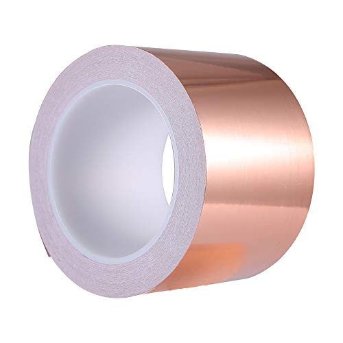 Zalava 70mm X 20M Kupferband Kupferfolienband EMI Kapton Tape Abschirmband Kupferfolie Kupferband Selbstklebend Klebeband Schneckenband Schneckenschutz (70mmX20M) von Zalava