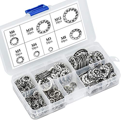 270 Stück Zahnscheibe Sicherungsscheiben Edelstahl Innenzahn gezackte Sicherungsscheibe M3 M4 M5 M6 M8 M10 M12 klemmscheiben Sortiment Kit 270 Stück Zahnscheibe Sicherungsscheiben Edelstahl Innenzahn gezackte Sicherungsscheibe M3 M4 M5 M6 M8 M10 M12 klemmscheiben Sortiment Kit von Zaleonline