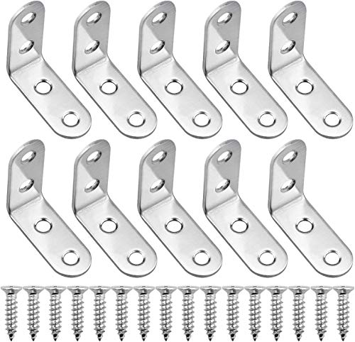 40 x 40 mm Eckwinkel 30 Stück 90 Grad rechtwinklige Halterungen aus Edelstahl mit 120 Schrauben für Holz, Tisch, Stuhl von Zaleonline