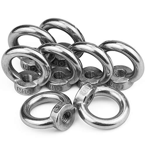 M10 Auge Mutter Edelstahl Ring Mutter 304 Heben Hebemutter für Muttern Marine Grade Hebemutter Ringmutter von Zaleonline