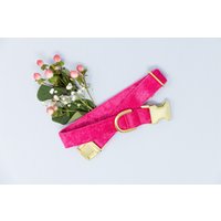 Hot Pink Luxe Samt Hundehalsband, Zaley Designs, Hundehalsband Für Frauen, Haustierhalsband, Zum Valentinstag von ZaleyDesigns