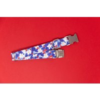 Rot Weiß Und Blau Floral, Viertes Juli Hundehalsband, Sommer Weibliches Oder Männliches Junge Mädchen Metallschließe von ZaleyDesigns