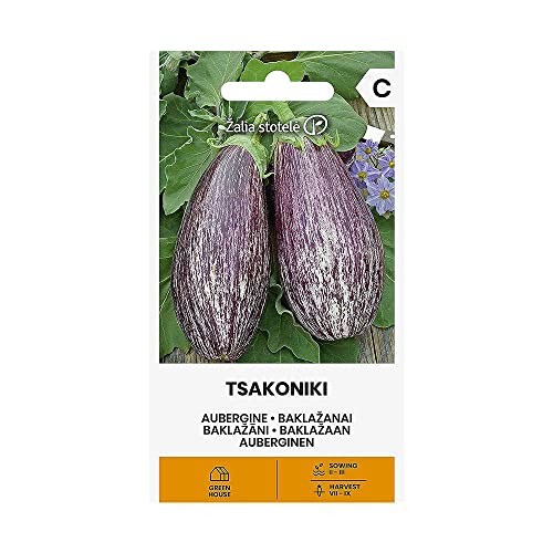 Zalia stotele | AUBERGINEN TSAKONIKI samen| Gemüsesamen | Pflanze samen | Auberginensamen | Gardensamen | 1 Pack von Žalia stotelė