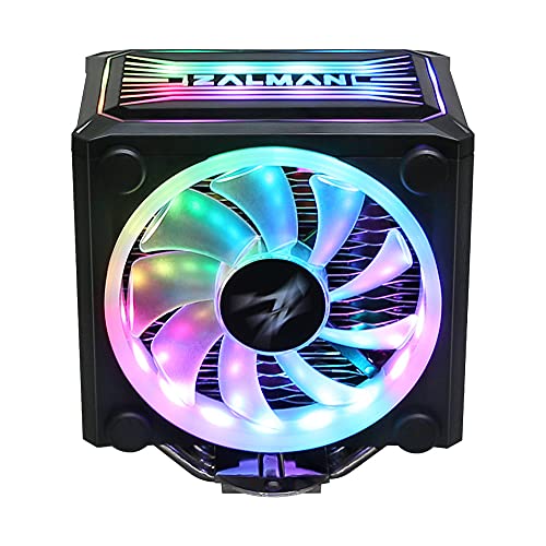 Zalman CNPS16X - CPU Kühler RGB - Prozessorlüfter für AMD CPU und Intel - DUAL RING ARGB LÜFTER 120MM LEISE - PWM Lüftersteuerung PC (Schwarz) von Zalman