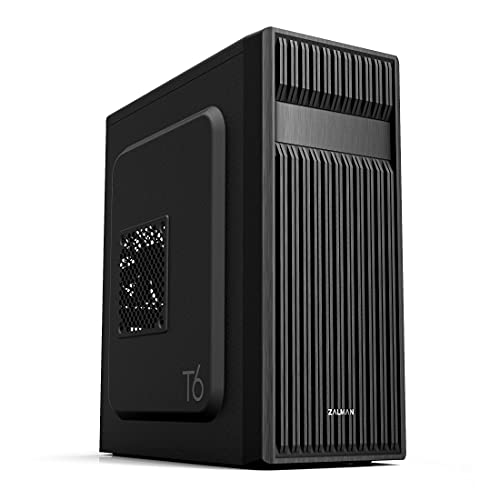 Zalman T6 Midi-Tower ATX Computer Tower, Gut Gelüftet bei Gutem Airflow, PC Full Tower mit Vorinstallierten 120-mm-Lüfter, Gaming Case ATX, Schwarz von Zalman