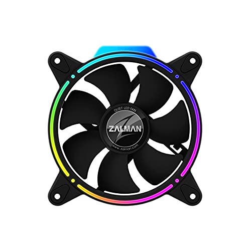 Zalman ZM-RFD120A RGB Kühler PC Gehäuselüfter 120mm, PWM Lüftersteuerung 800-1500 U/Min, ARGB Lüfter 120mm mit Lichtsteuerungssoftware, schwarz von Zalman