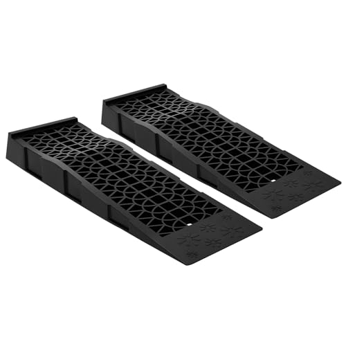 Auffahrrampe | Autohub-Rampen PP | 3T Tragfähigkeit | 70mm Höhe | 8,6° Neigung | 69,8x20cm| 2er-Set | ideal für PKW, SUV und leichte Nutzfahrzeuge. von Zalydala