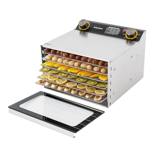 Dörrautomat mit 6 Edelstahl-Dörrgitter, 400W Lebensmittel-Trocknungsmaschine für den Hausgebrauch, Temperaturbereich 30-90℃/86-194℉ für Obst, Gemüse, Kräutern, Fleisch, Gewürzen Dörrautomat mit 6 Edelstahl-Dörrgitter, 400W Lebensmittel-Trocknungsmaschine für den Hausgebrauch, Temperaturbereich 30-90℃/86-194℉ für Obst, Gemüse, Kräutern, Fleisch, Gewürzen von Zalydala
